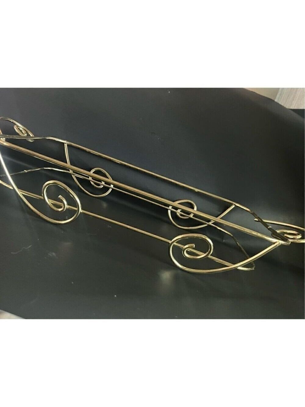 Cradle Stand Pryex FireKing vintage gold metal